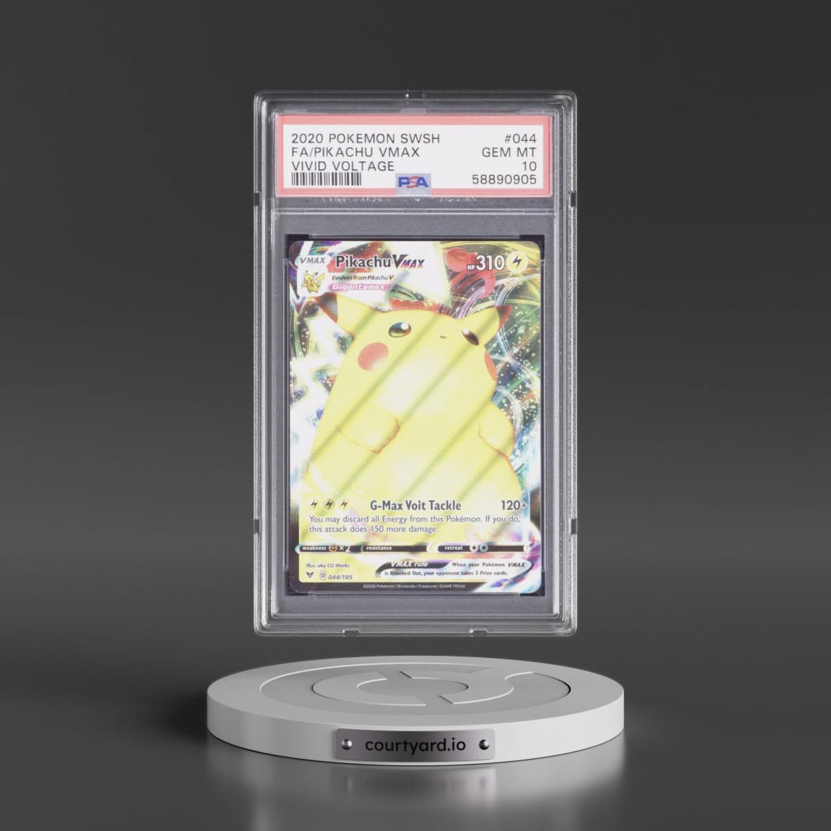 2020 Pokémon Sword & Shield Vivid Voltage #044 Pikachu Vmax - Full Art (PSA 10 GEM MINT)