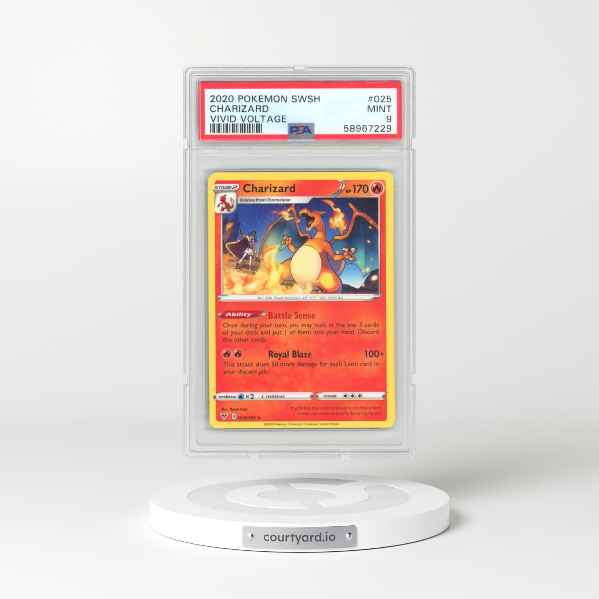 2020 Pokémon Sword & Shield Vivid Voltage #025 Charizard (PSA 9 MINT)
