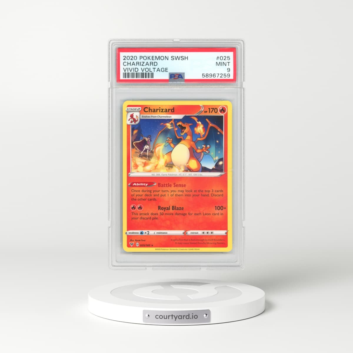2020 Pokémon Sword & Shield Vivid Voltage #025 Charizard (PSA 9 MINT)