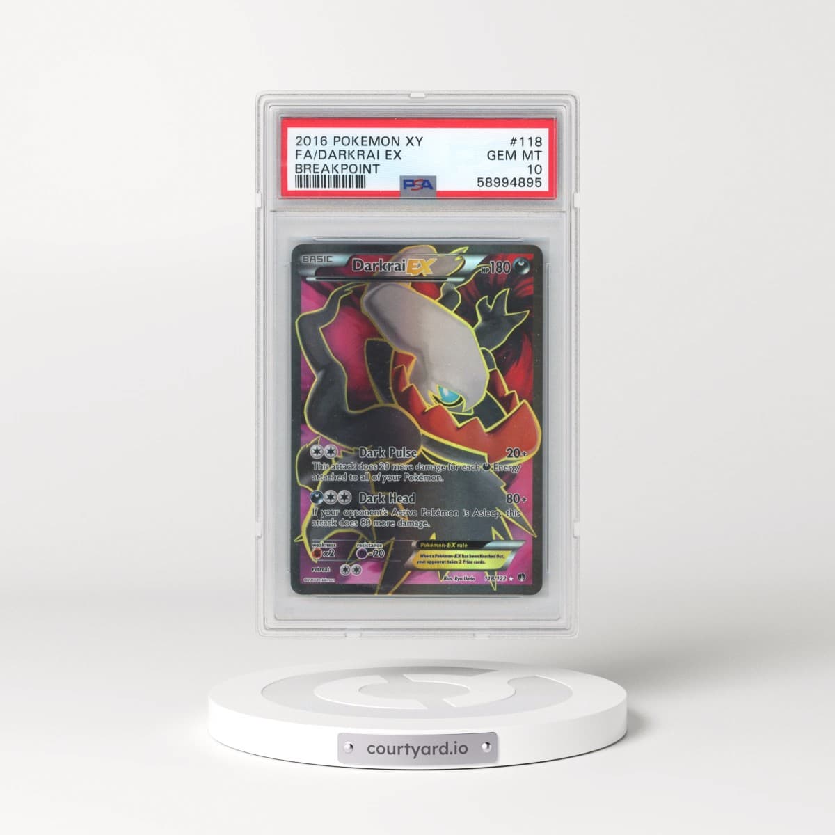 2016 Pokémon XY Breakpoint #118 Darkrai EX - Holo Full Art (PSA 10 GEM MINT)