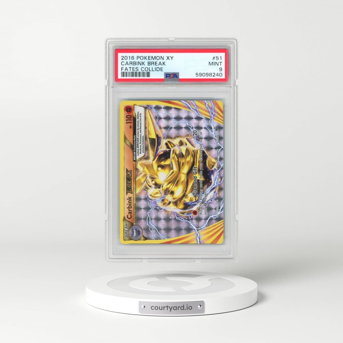 2016 Pokémon XY Fates Collide #51 Carbink Break (PSA 9 MINT)