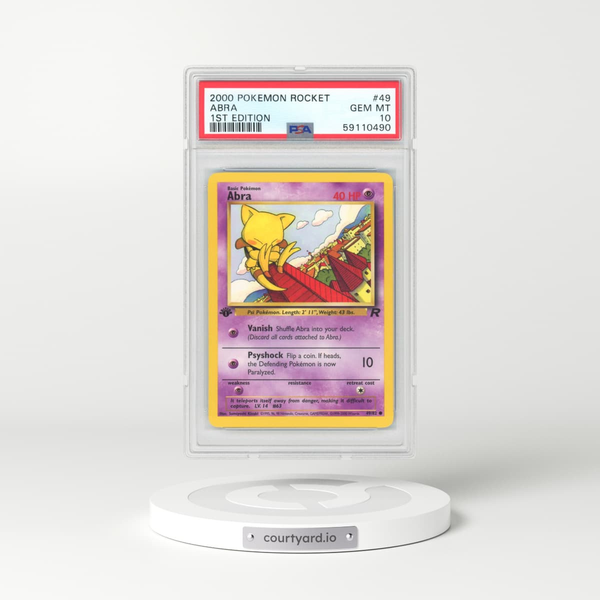 2000 Team Rocket #49 Abra - 1st Edition (PSA 10 GEM MINT)