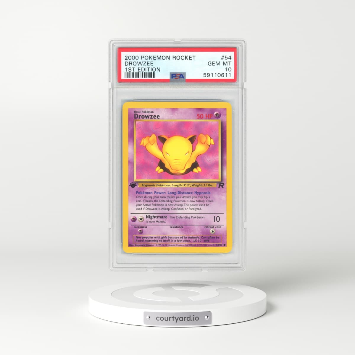 2000 Team Rocket #54 Drowzee - 1st Edition (PSA 10 GEM MINT)