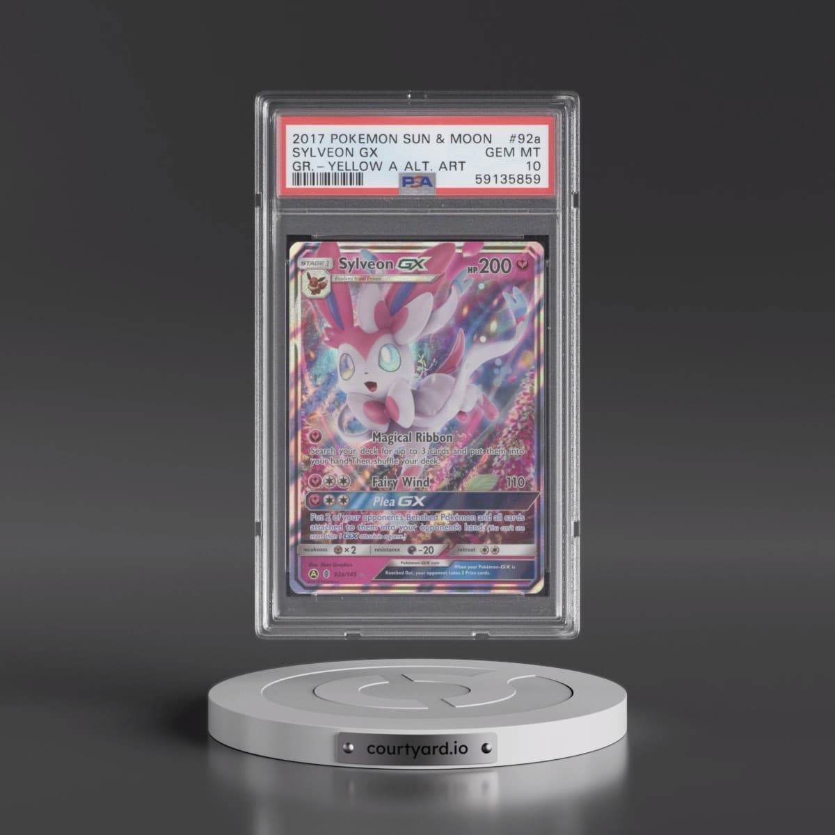 2017 Pokémon Sun & Moon Guardians Rising #92a Sylveon GX - Holo Yellow A Alternate Art (PSA 10 GEM MINT)