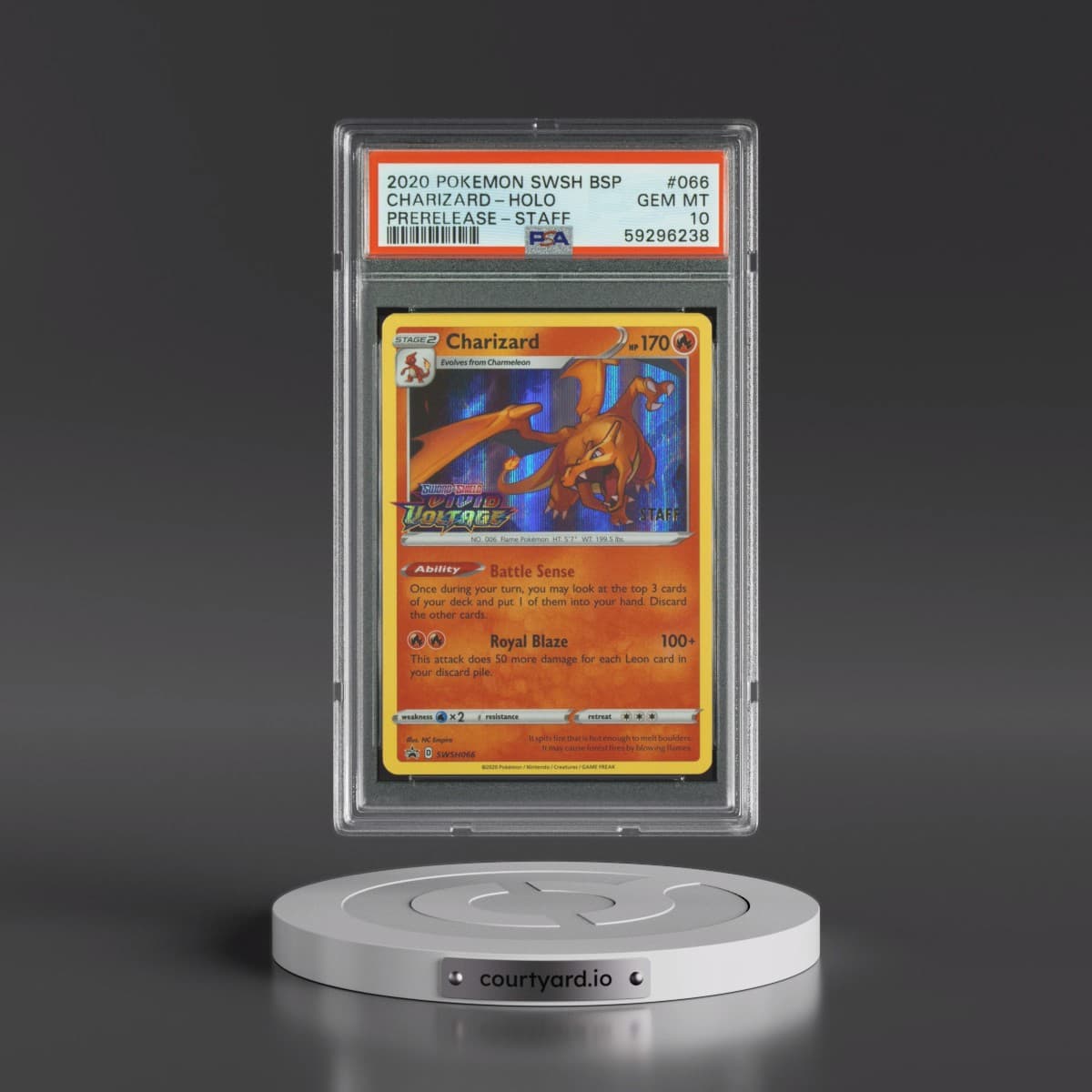 2020 Pokémon Swsh Black Star Promo #066 Charizard - Holo Prerelease-Staff (PSA 10 GEM MINT)