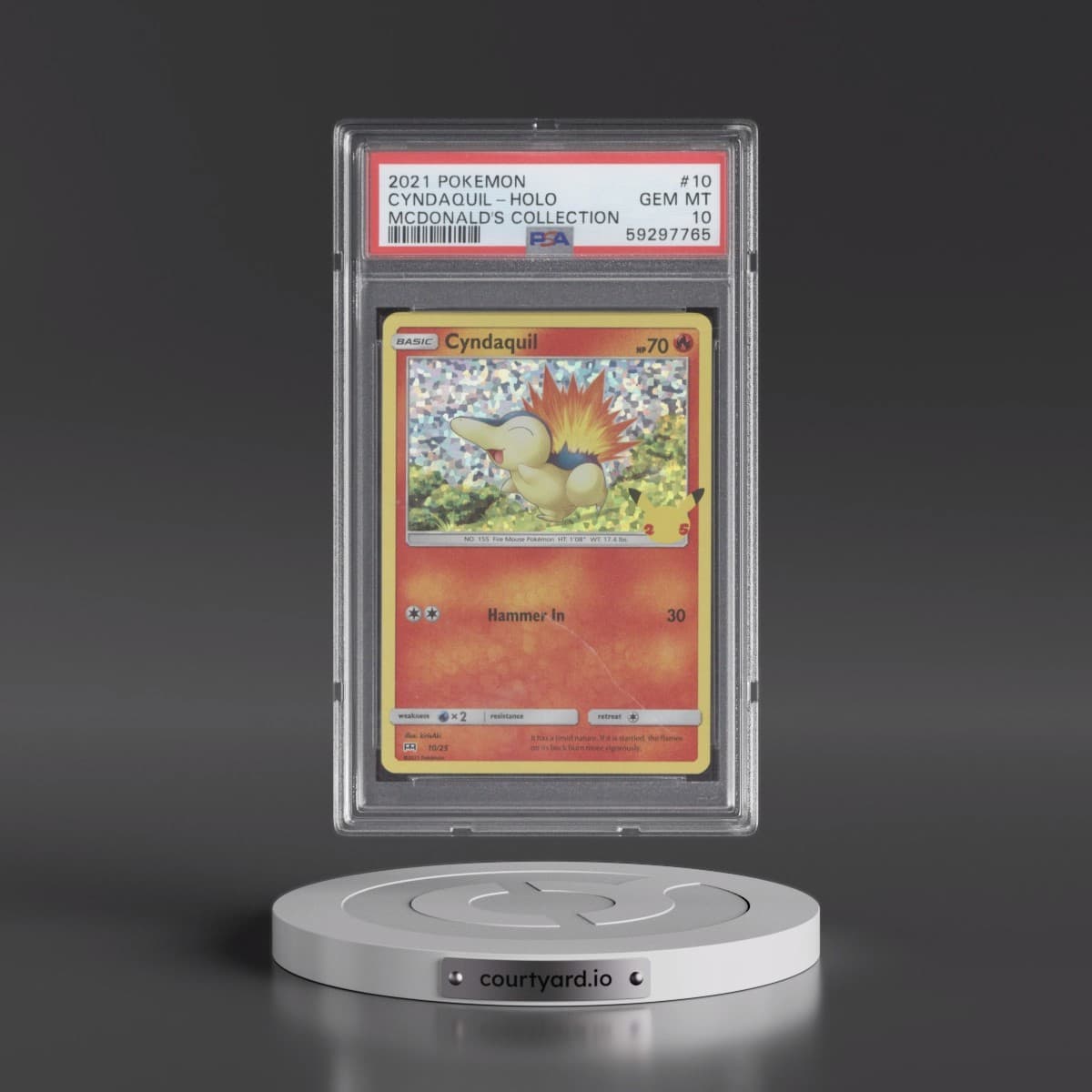 2021 Pokémon Mcdonald's Collection #10 Cyndaquil - Holo (PSA 10 GEM MINT)