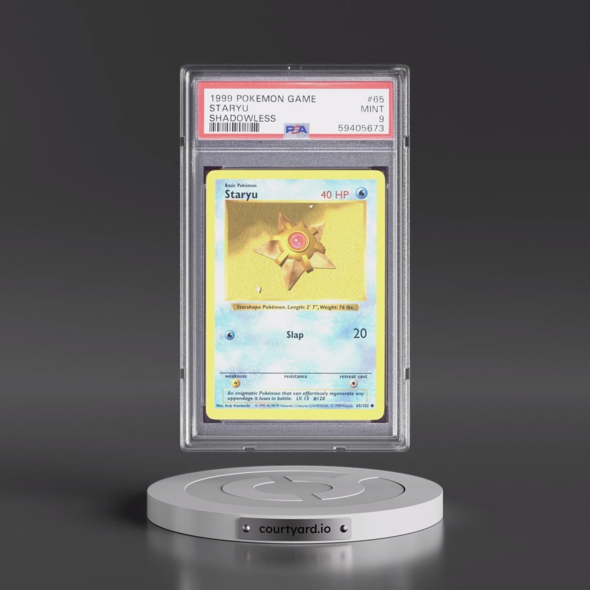 1999 Pokémon Game #65 Staryu - Shadowless (PSA 9 MINT)