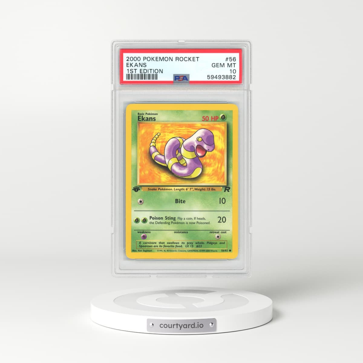 2000 Team Rocket #56 Ekans - 1st Edition (PSA 10 GEM MINT)