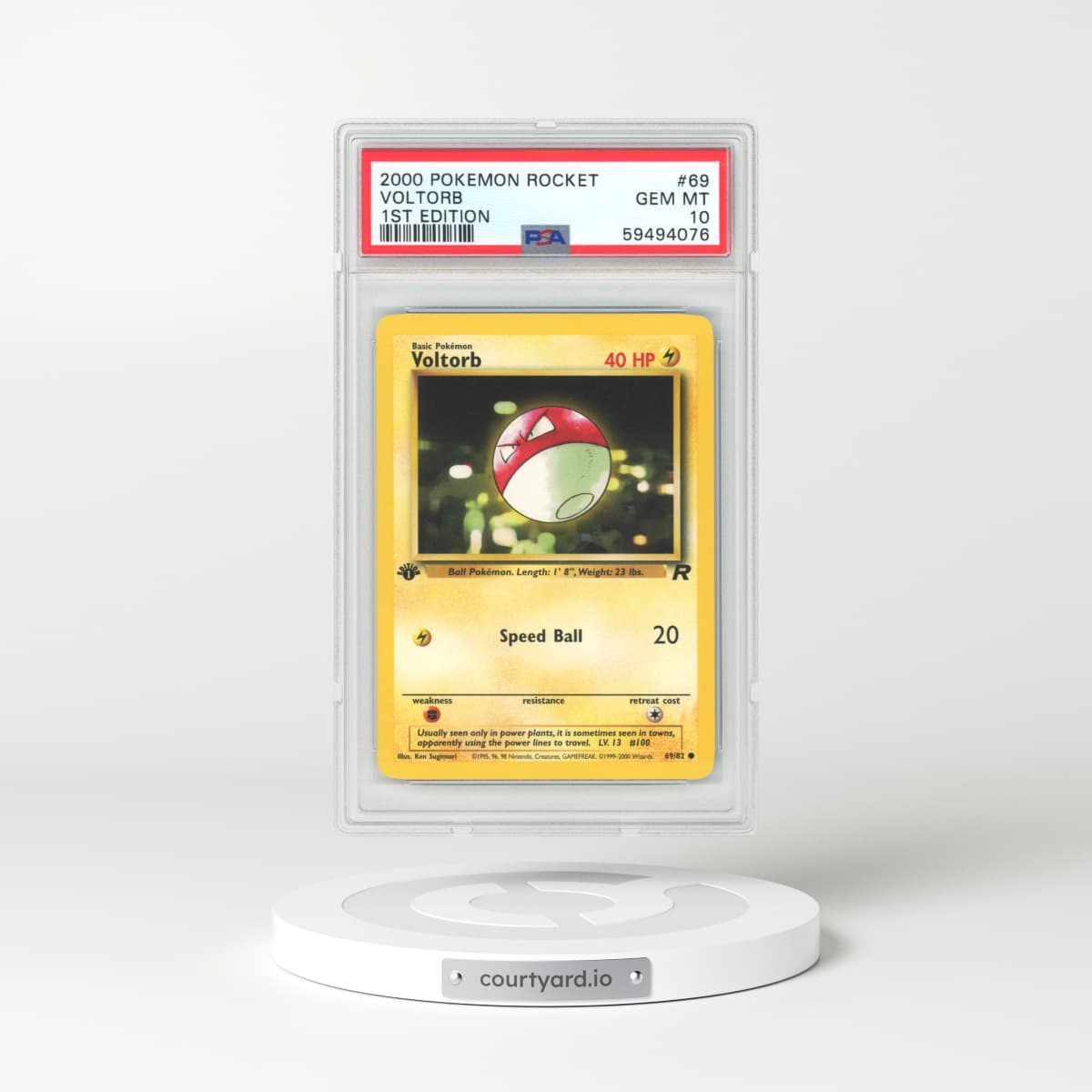 2000 Team Rocket #69 Voltorb - 1st Edition (PSA 10 GEM MINT)