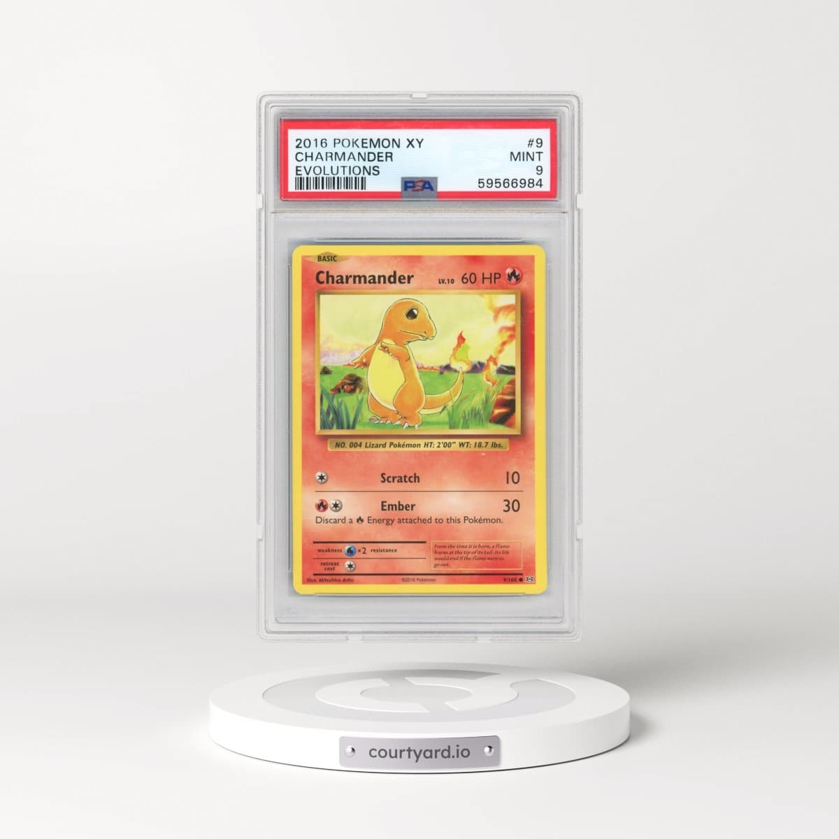 2016 Pokémon XY Evolutions #9 Charmander (PSA 9 MINT)