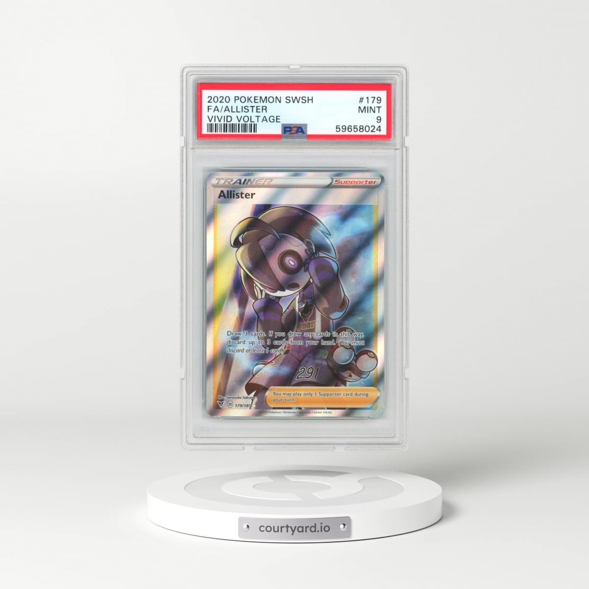2020 Pokémon Sword & Shield Vivid Voltage #179 Allister - Full Art (PSA 9 MINT)