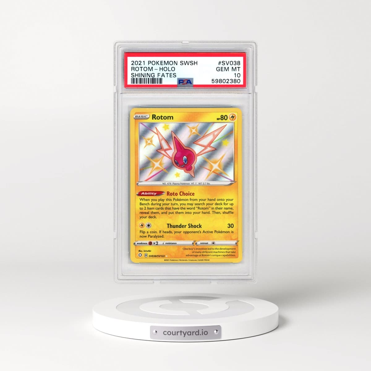 2021 Pokémon Sword & Shield Shining Fates #SV038 Rotom - Holo (PSA 10 GEM MINT)