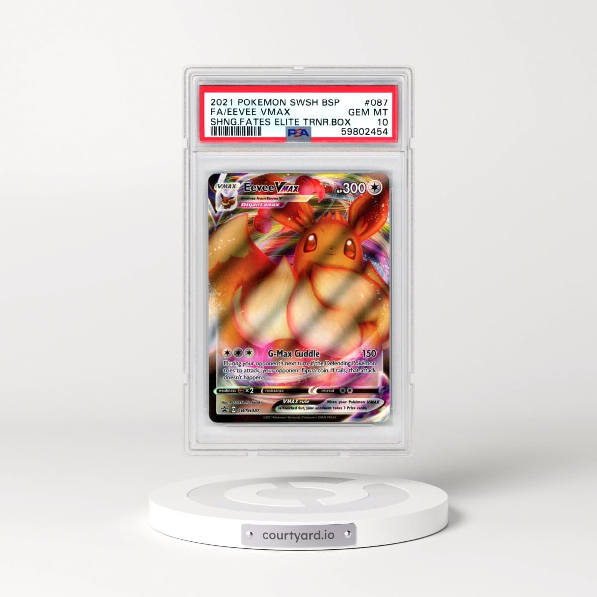 2021 Pokémon Swsh Black Star Promo #087 Eevee Vmax - Full Art Shining Fates Elite Trainer Box (PSA 10 GEM MINT)