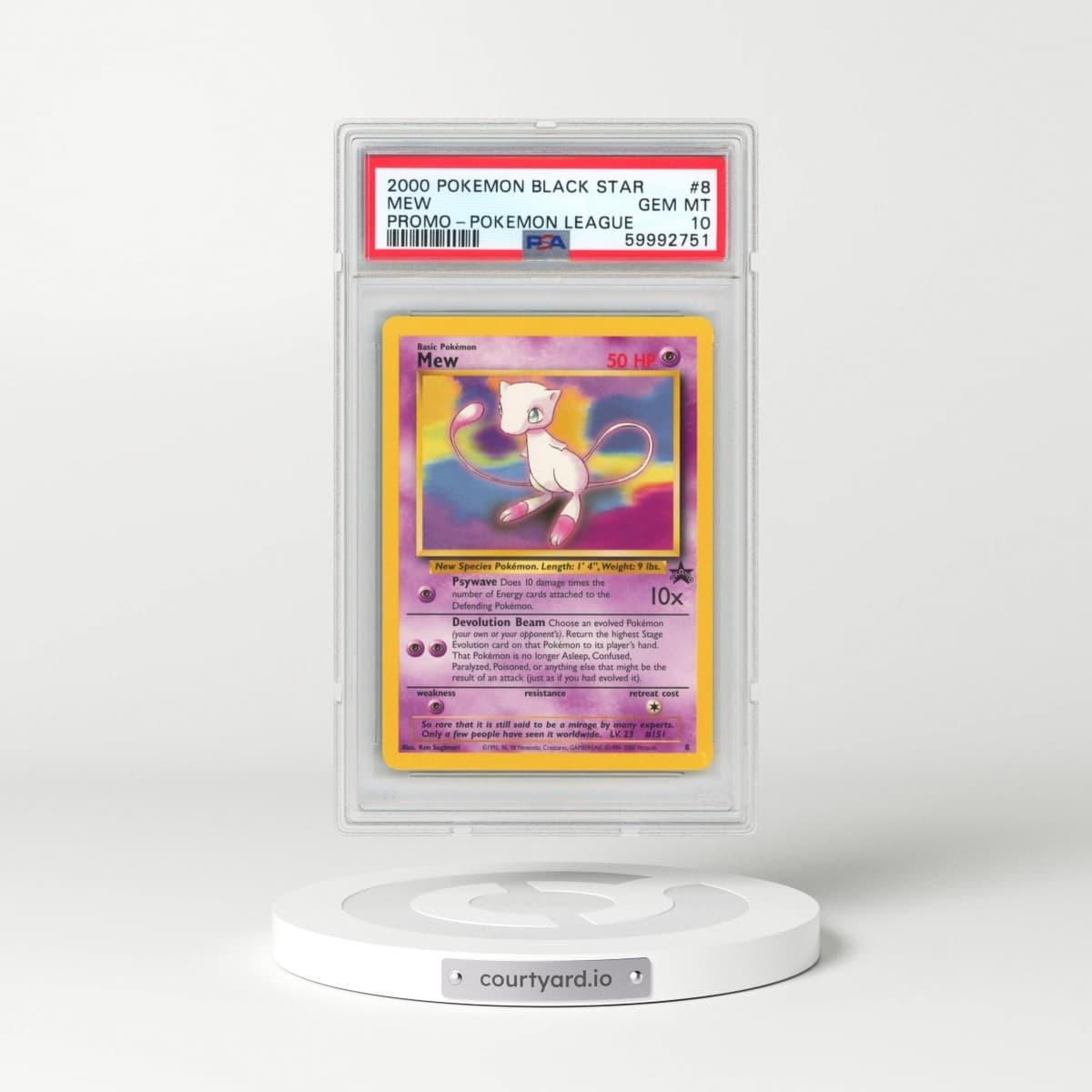 2000 Pokémon Promo Black Star #8 Mew - Pokemon League (PSA 10 GEM MINT)