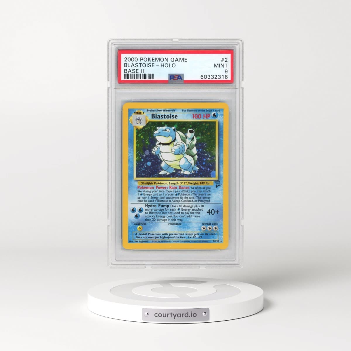 2000 Pokémon Game Base II #2 Blastoise - Holo (PSA 9 MINT)