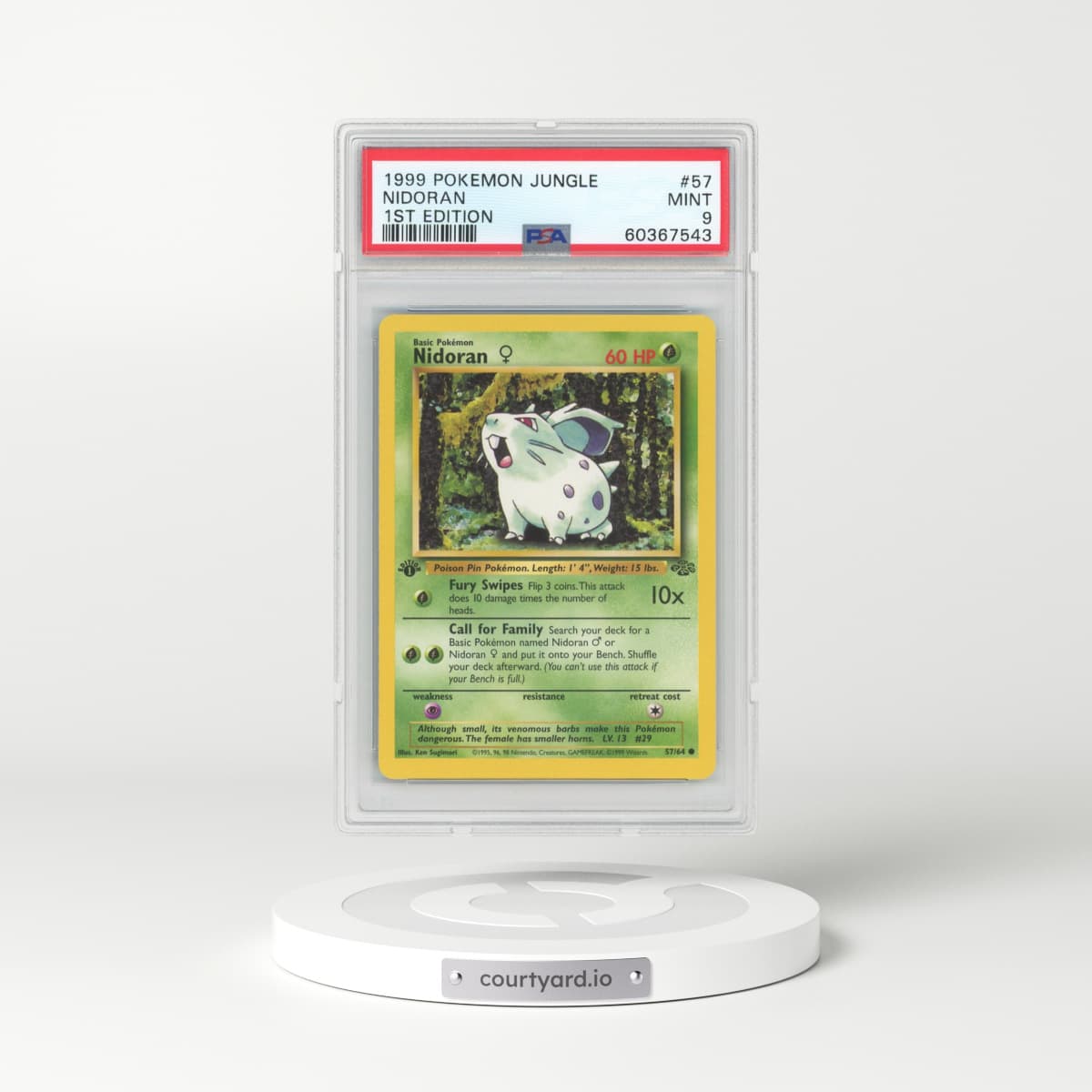 1999 Jungle #57 Nidoran (F) - 1st Edition (PSA 9 MINT)