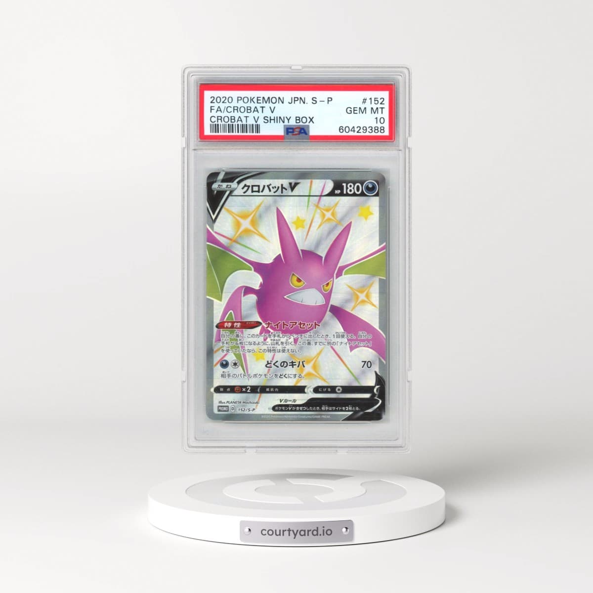 2020 Pokémon S Promo #152 Crobat V - Holo Full Art Crobat V Shiny Box (PSA 10 GEM MINT)