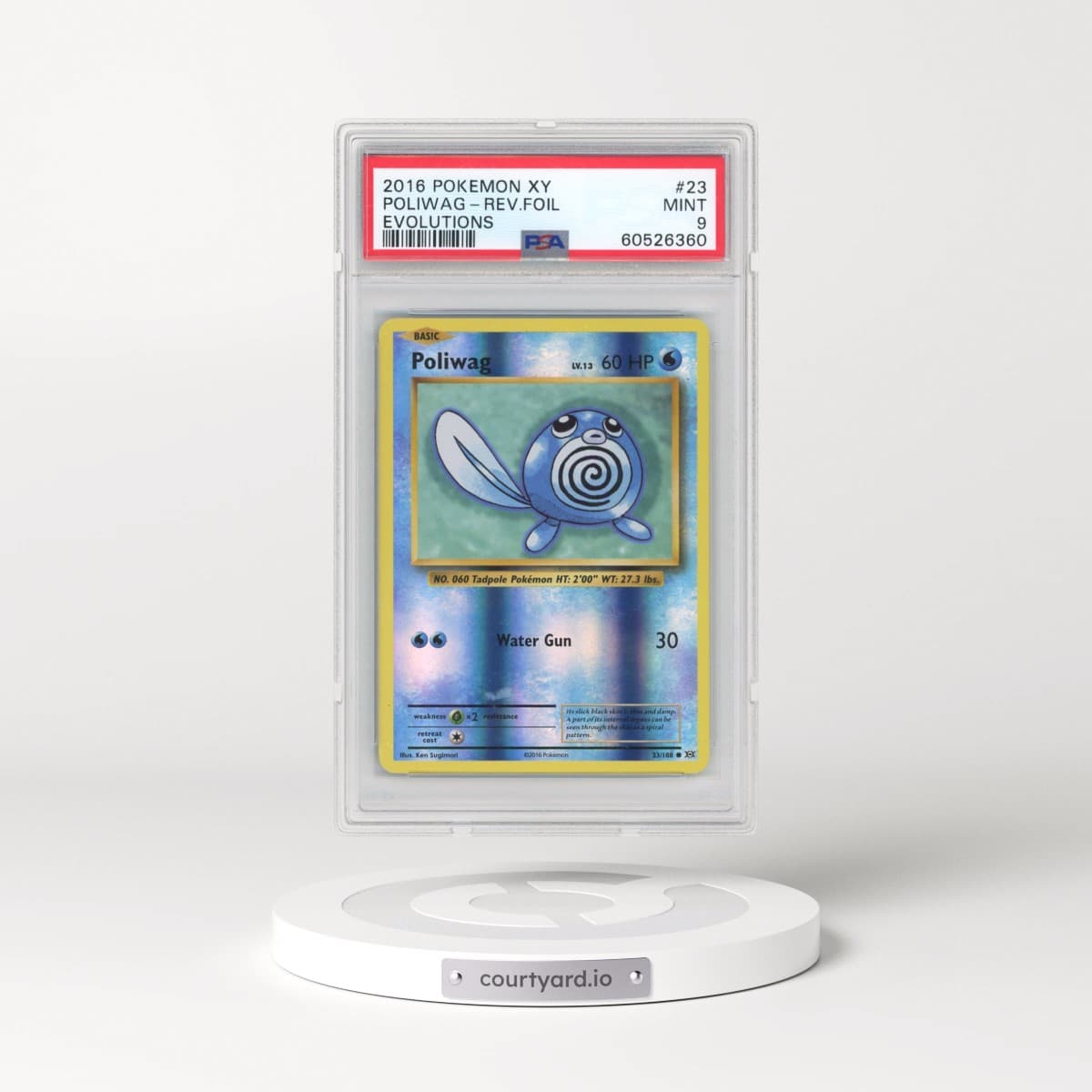 2016 Pokémon XY Evolutions #23 Poliwag - Reverse Foil (PSA 9 MINT)
