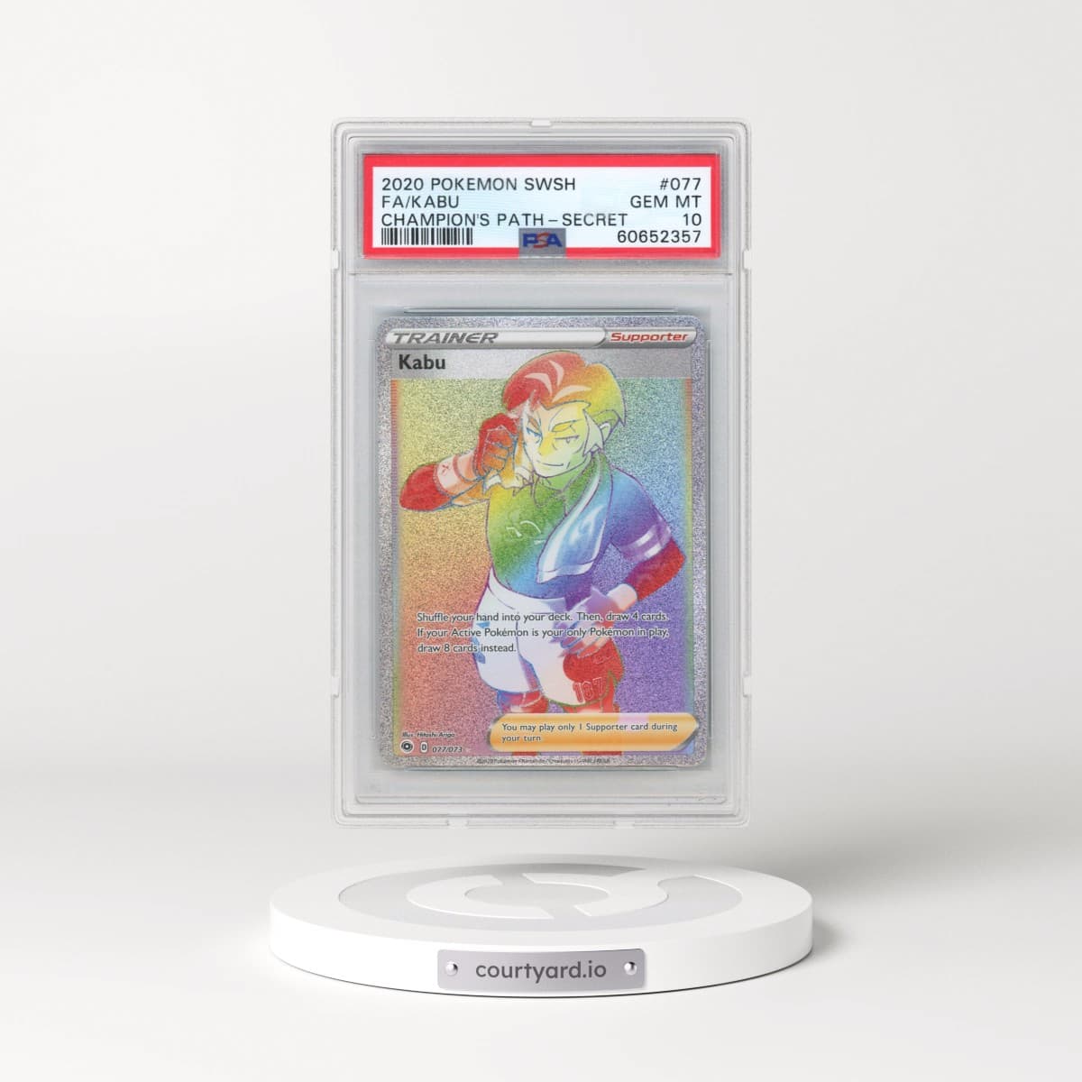 2020 Pokémon Sword & Shield Champion's Path #077 Kabu - Full Art Secret (PSA 10 GEM MINT)
