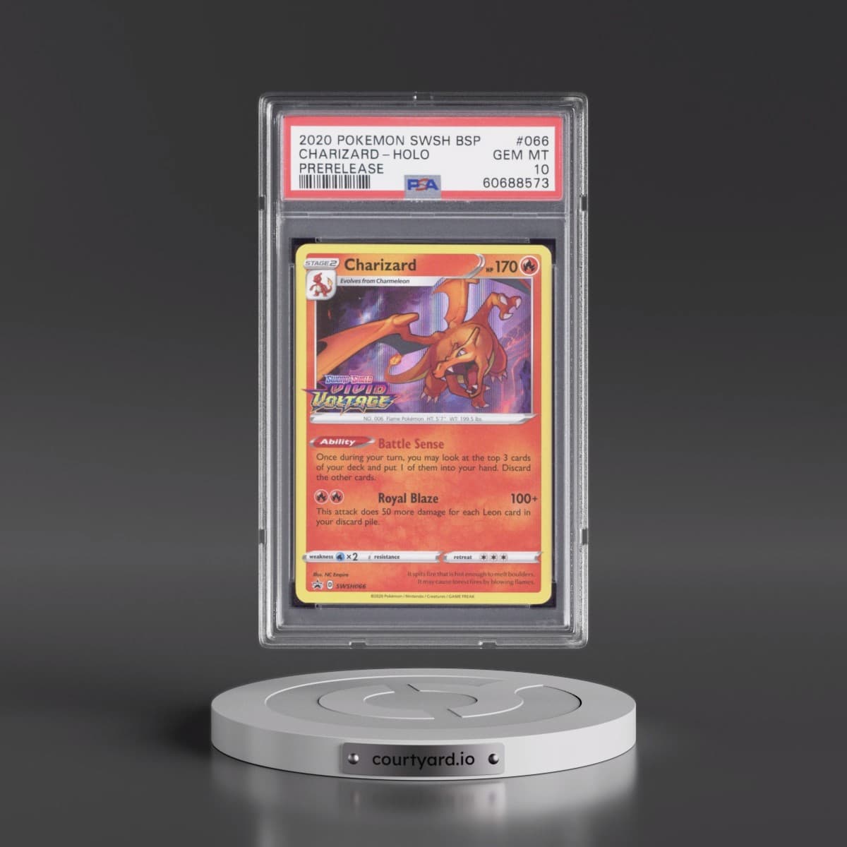 2020 Pokémon Swsh Black Star Promo #066 Charizard - Holo Prerelease (PSA 10 GEM MINT)