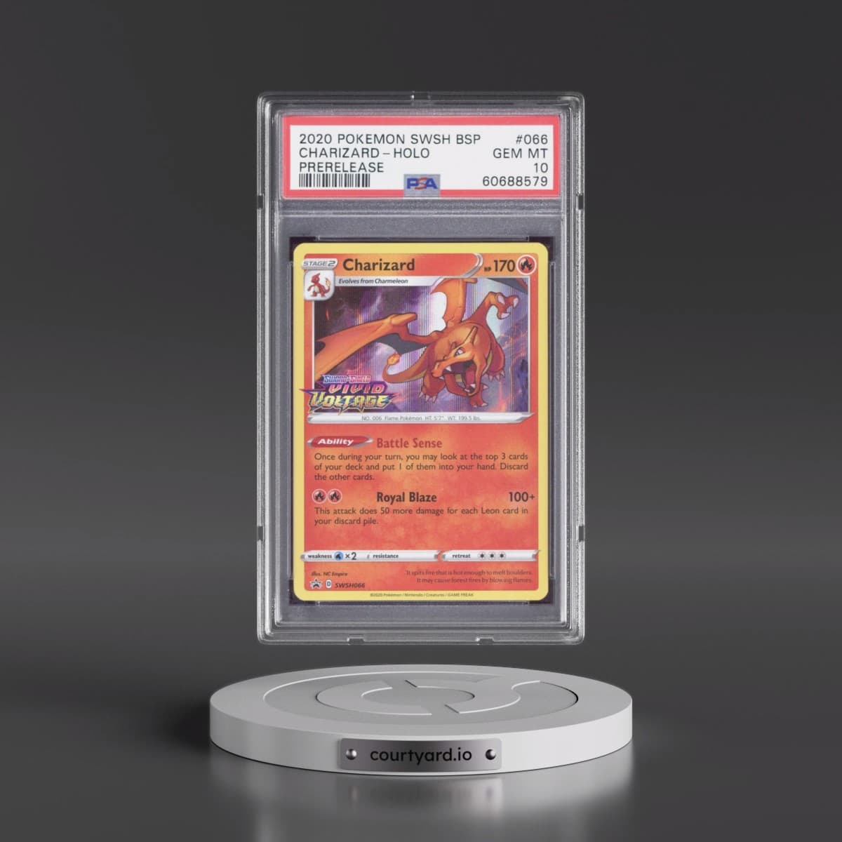 2020 Pokémon Swsh Black Star Promo #066 Charizard - Holo Prerelease (PSA 10 GEM MINT)