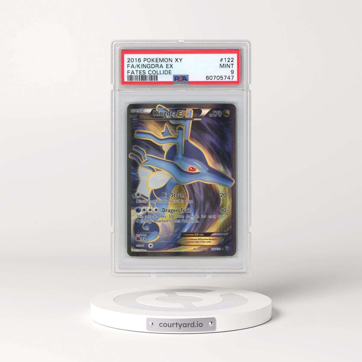 2016 Pokémon XY Fates Collide #122 Kingdra EX - Holo Full Art (PSA 9 MINT)