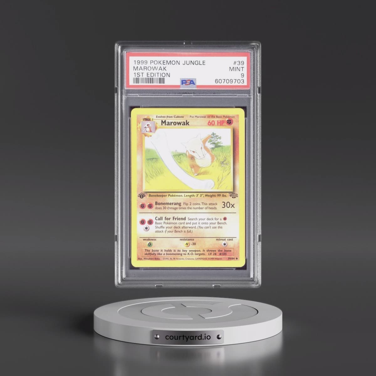 1999 Pokémon Jungle #39 Marowak - 1st Edition (PSA 9 MINT)
