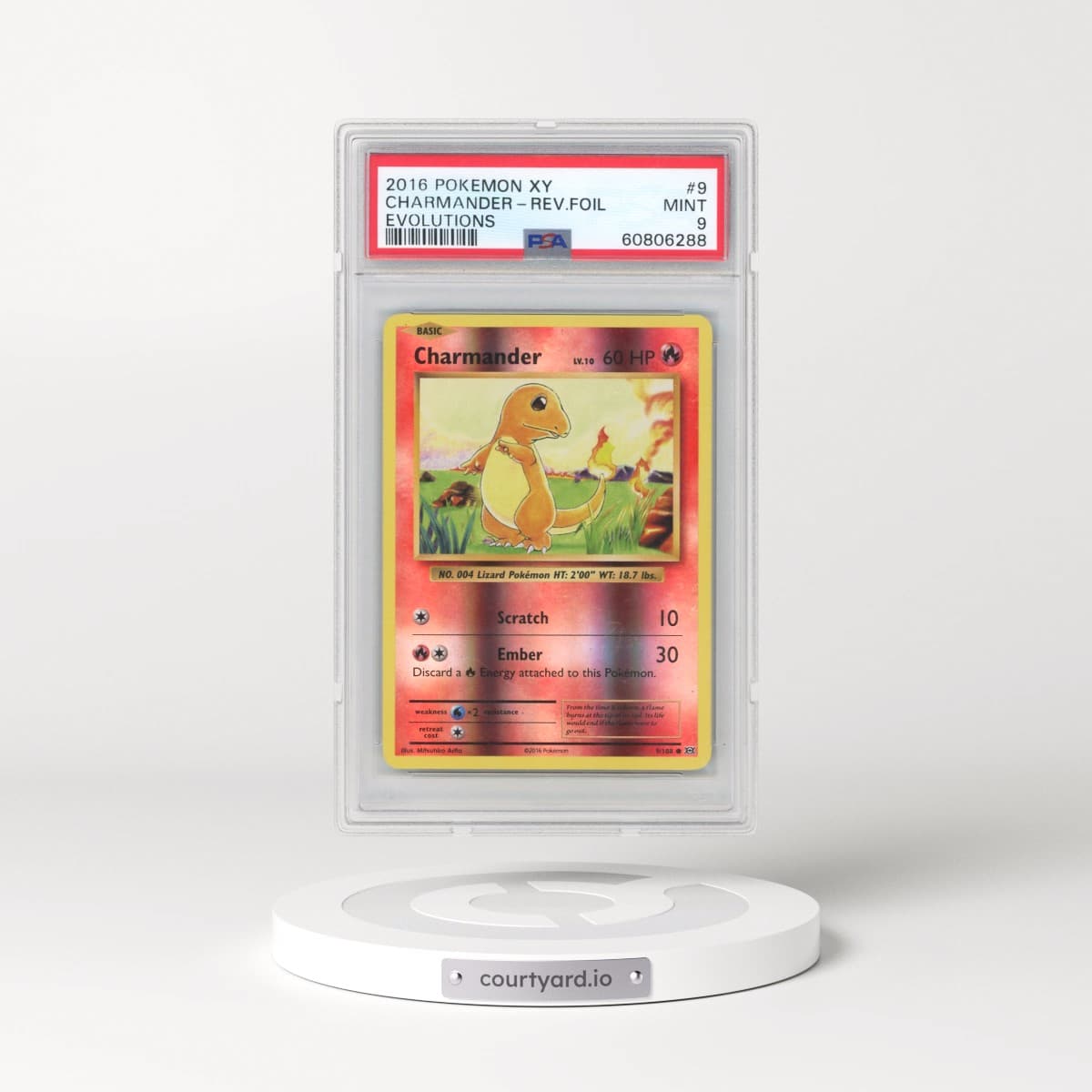 2016 Pokémon XY Evolutions #9 Charmander - Reverse Foil (PSA 9 MINT)