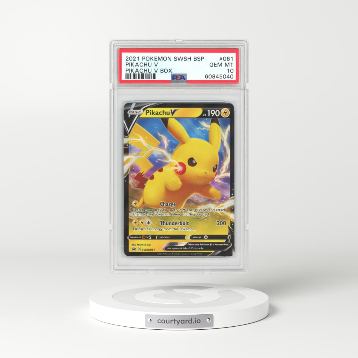 2021 Sword & Shield #61 Pikachu V - Full Art Holo (PSA 10 GEM MINT)