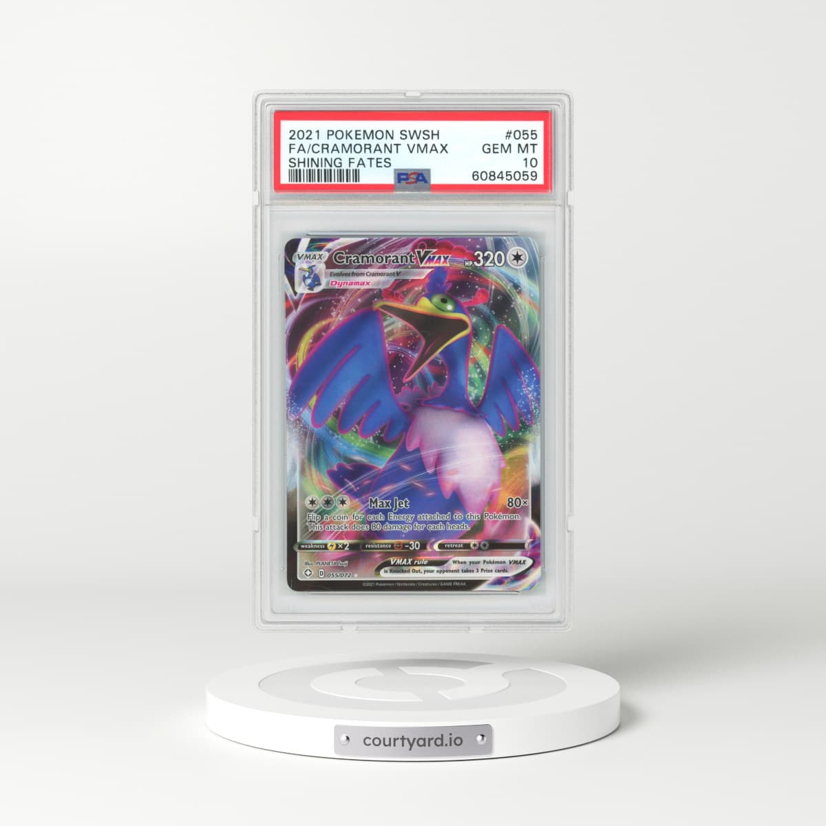 2021 Shining Fates #55 Cramorant VMAX - Full Art Holo (PSA 10 GEM MINT)