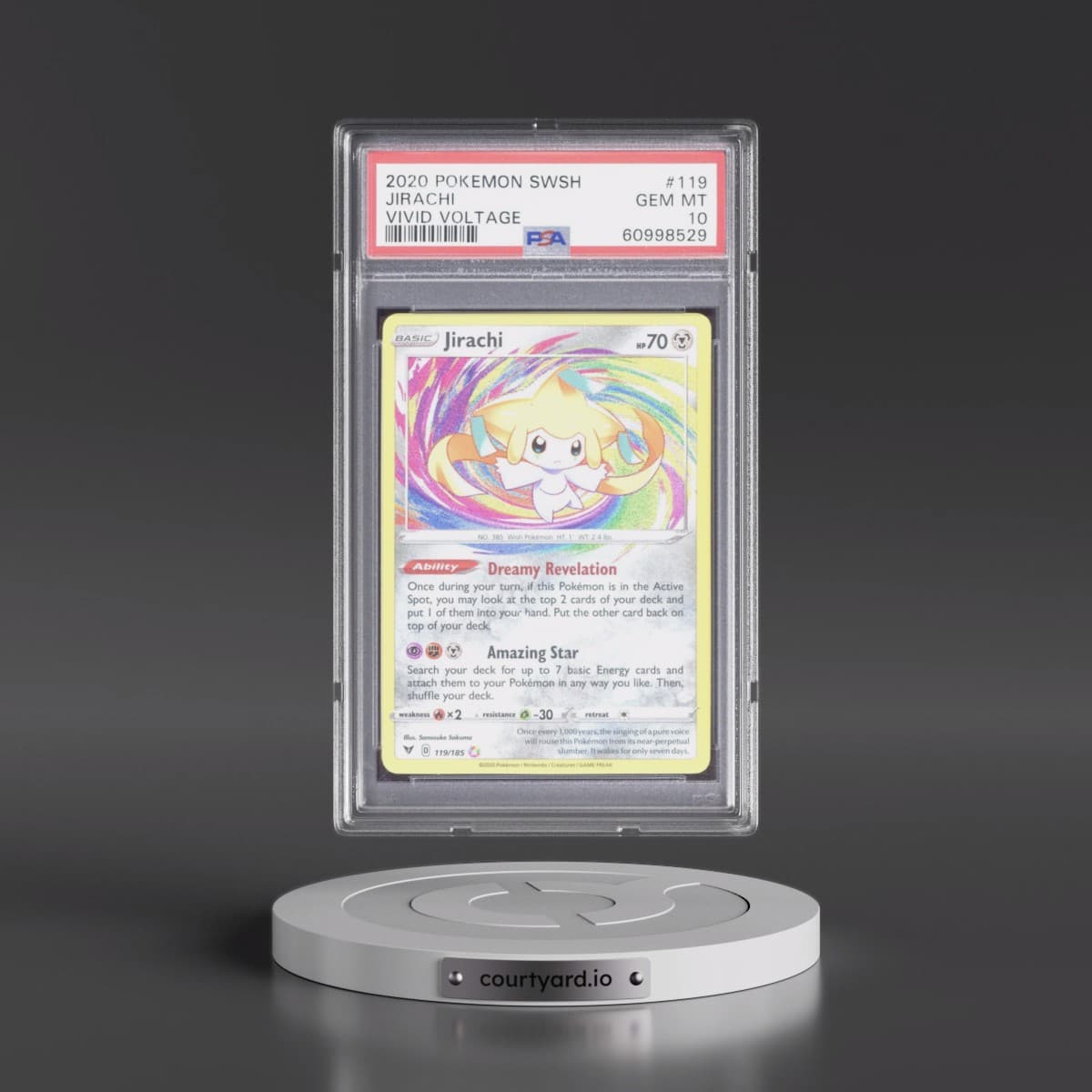 2020 Pokémon Sword & Shield Vivid Voltage #119 Jirachi (PSA 10 GEM MINT)