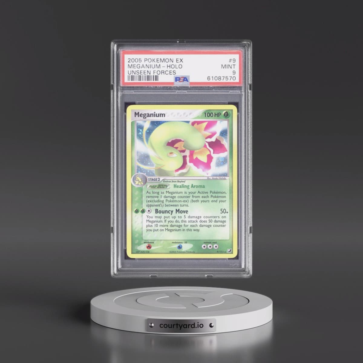 2005 Pokémon EX Unseen Forces #9 Meganium - Holo (PSA 9 MINT)