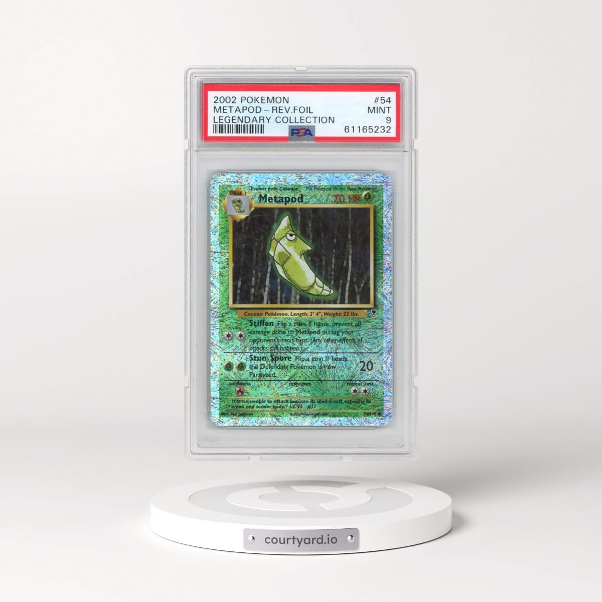 2002 Pokémon Legendary Collection #54 Metapod - Reverse Foil (PSA 9 MINT)