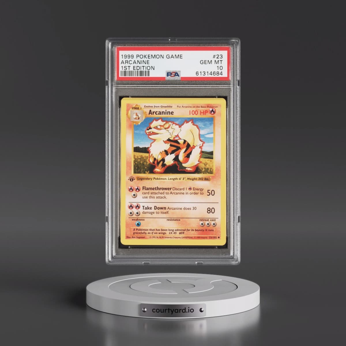 1999 Pokémon Game #23 Arcanine - 1st Edition (PSA 10 GEM MINT)