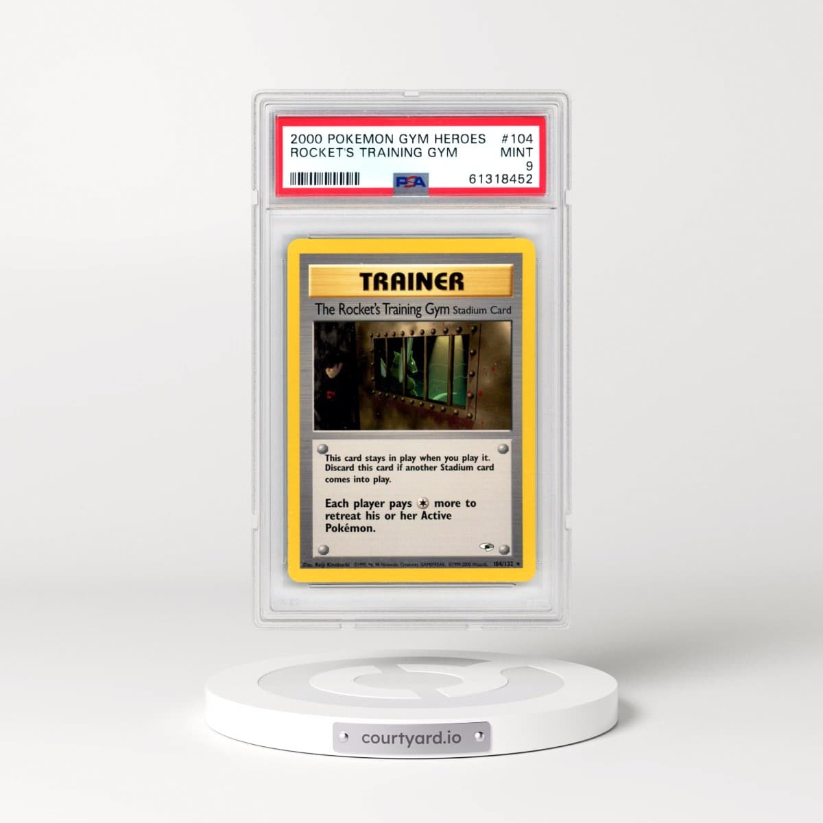2000 Pokémon Gym Heroes #104 Rocket's Training Gym (PSA 9 MINT)
