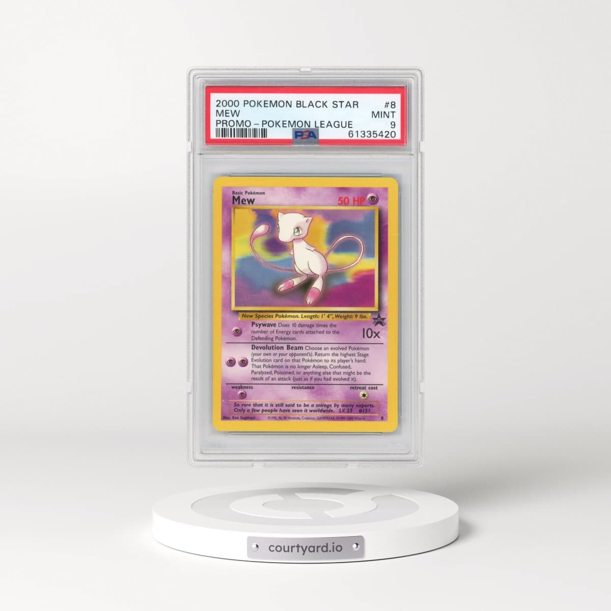 2000 Pokémon Promo Black Star #8 Mew - Pokemon League (PSA 9 MINT)