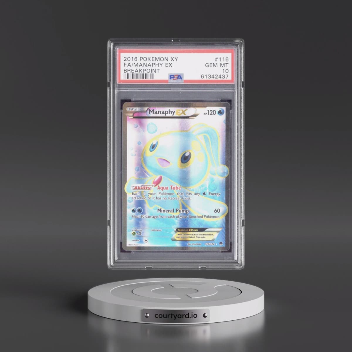 2016 Pokémon XY Breakpoint #116 Manaphy EX - Holo Full Art (PSA 10 GEM MINT)