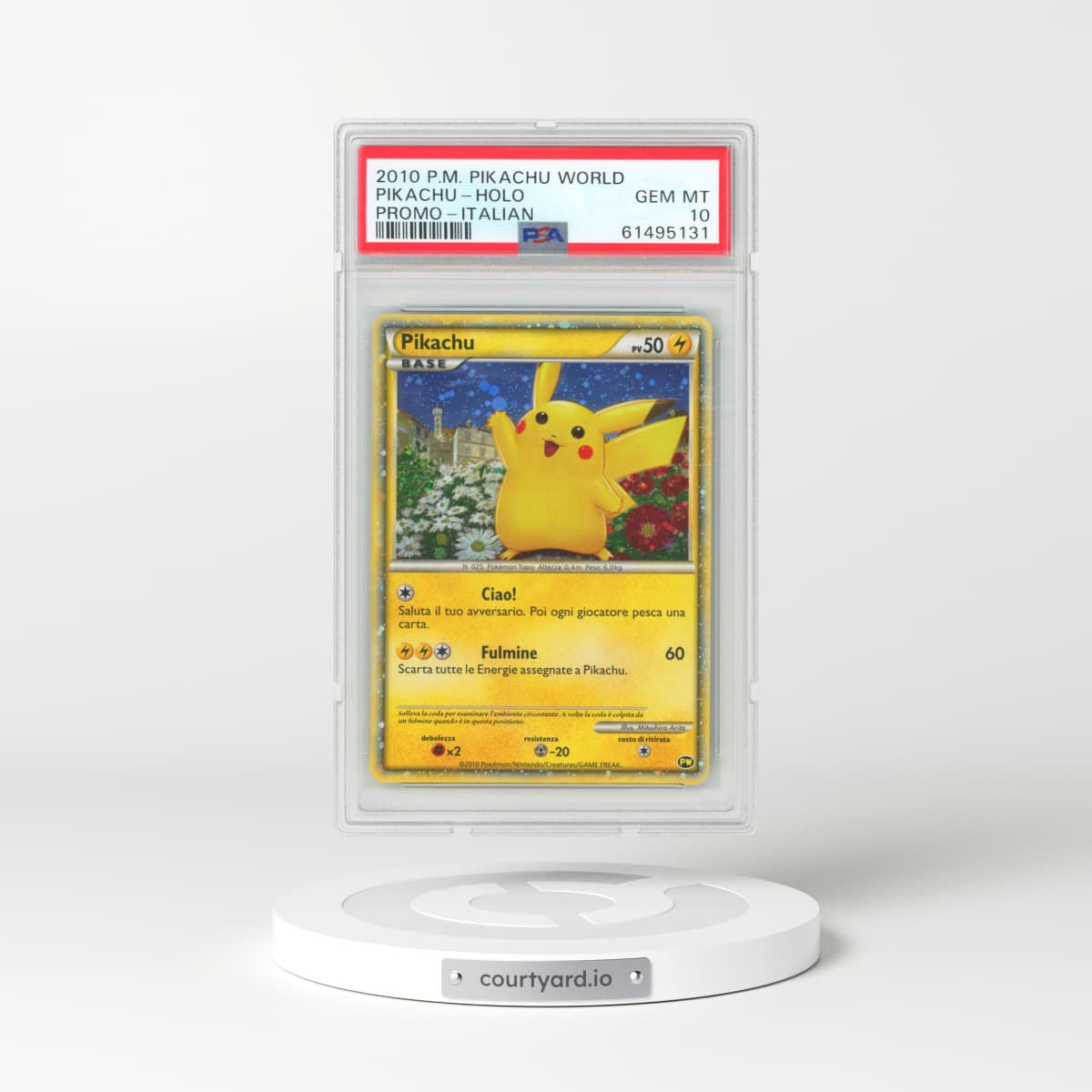2010 Italian Pokémon Pikachu World Promo Pikachu - Holo (PSA 10 GEM MINT)