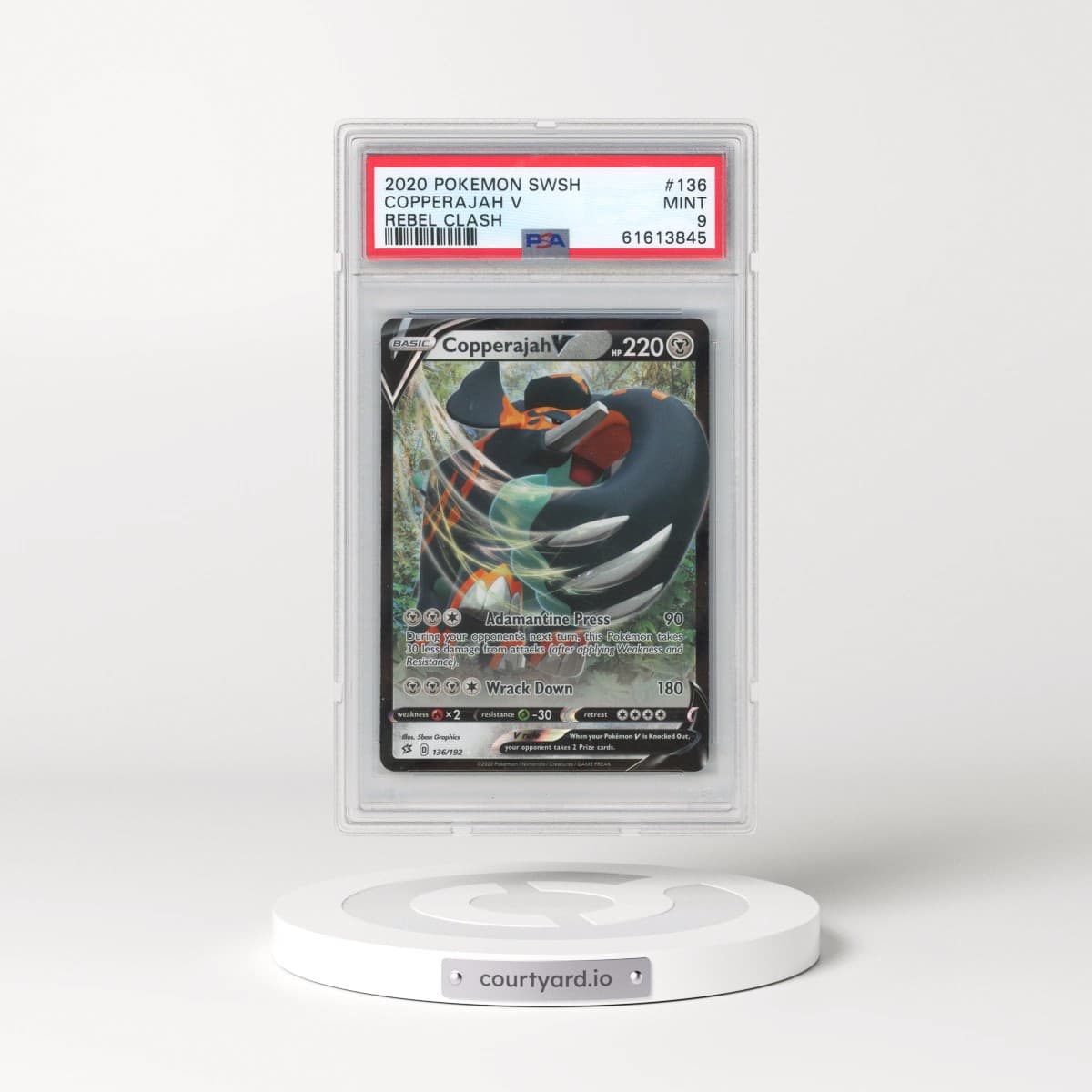 2020 Pokémon Sword & Shield Rebel Clash #136 Copperajah V - Holo (PSA 9 MINT)