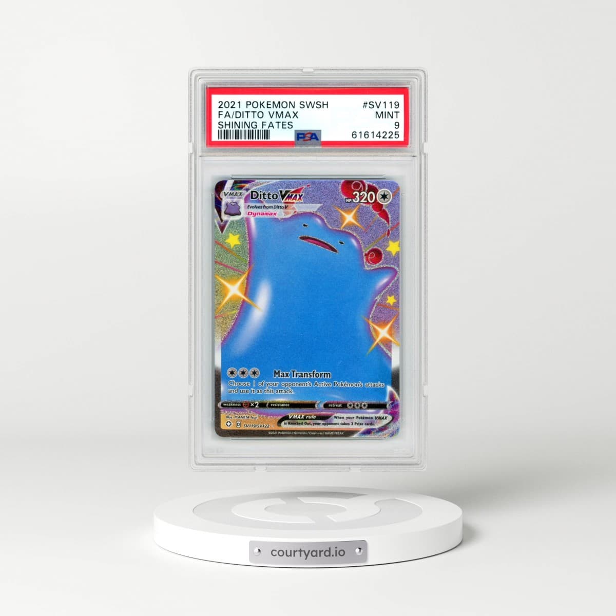 2021 Pokémon Sword & Shield Shining Fates #SV119 Ditto Vmax - Full Art (PSA 9 MINT)