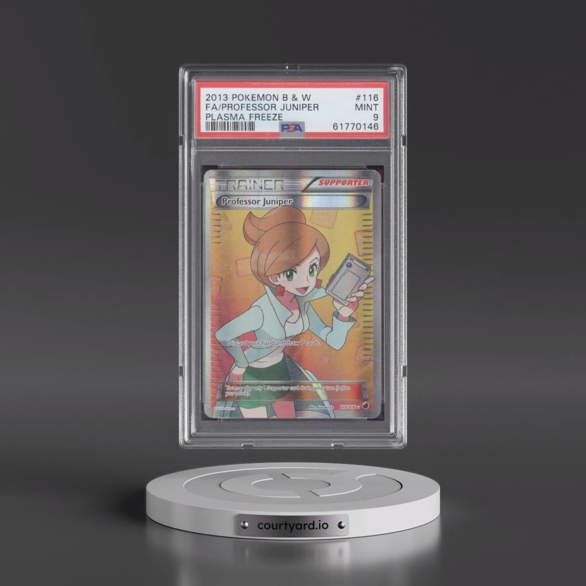 2013 Pokémon Black & White Plasma Freeze #116 Professor Juniper - Full Art (PSA 9 MINT)