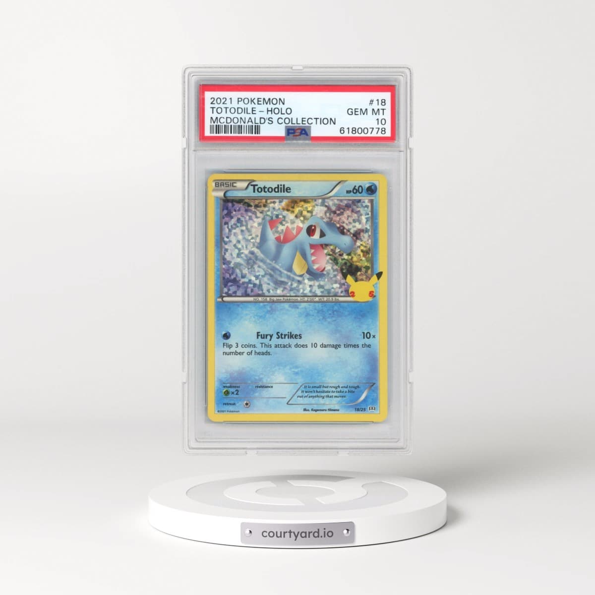 2021 Pokémon Mcdonald's Collection #18 Totodile - Holo (PSA 10 GEM MINT)