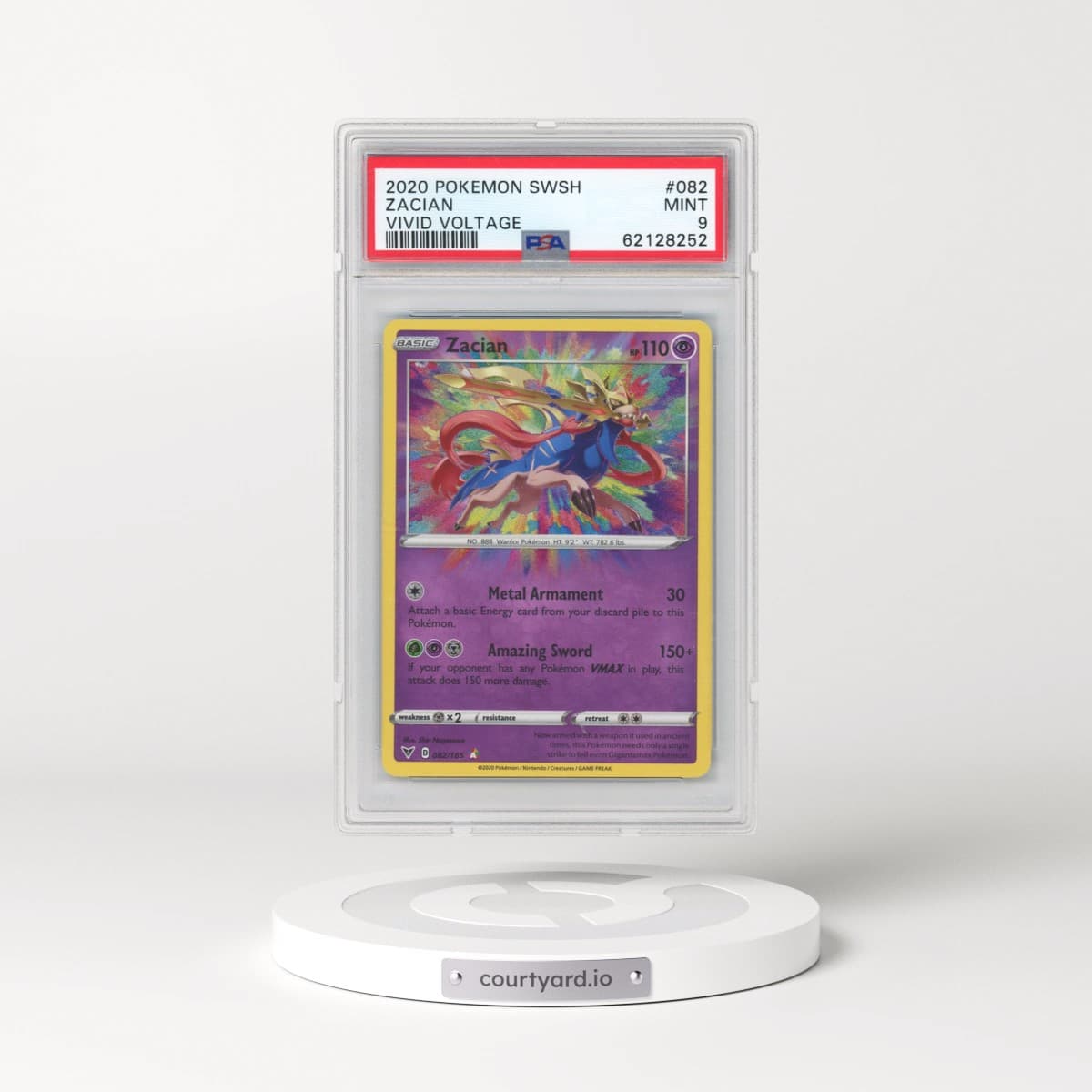 2020 Pokémon Sword & Shield Vivid Voltage #082 Zacian (PSA 9 MINT)