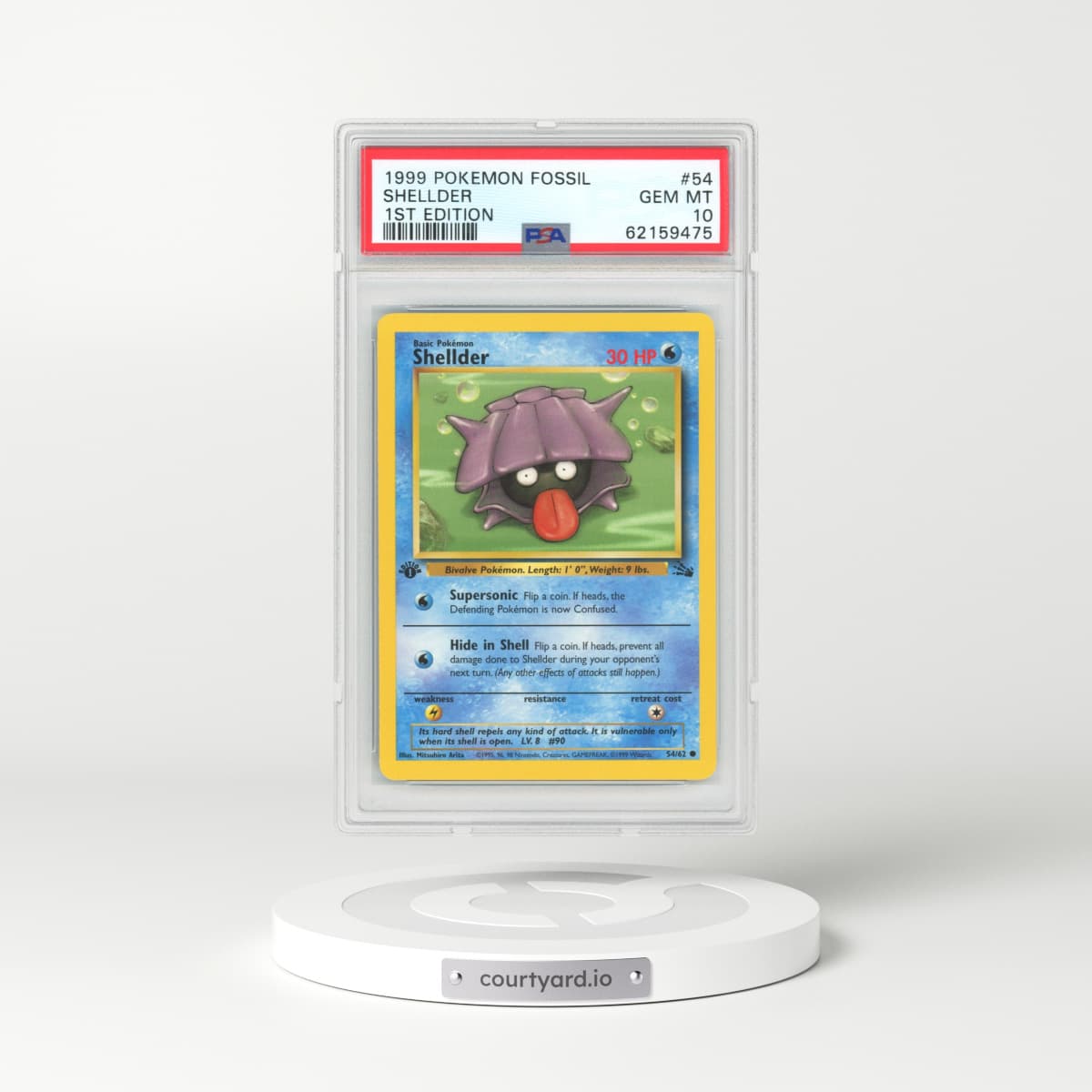 1999 Fossil #54 Shellder - 1st Edition (PSA 10 GEM MINT)