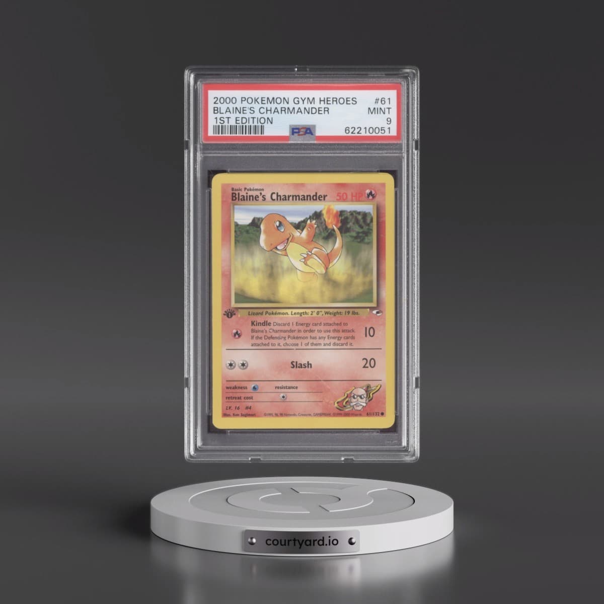 2000 Pokémon Gym Heroes #61 Blaine's Charmander - 1st Edition (PSA 9 MINT)