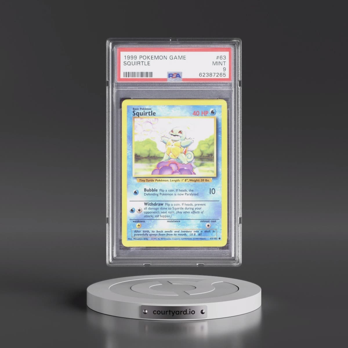 1999 Pokémon Game #63 Squirtle (PSA 9 MINT)