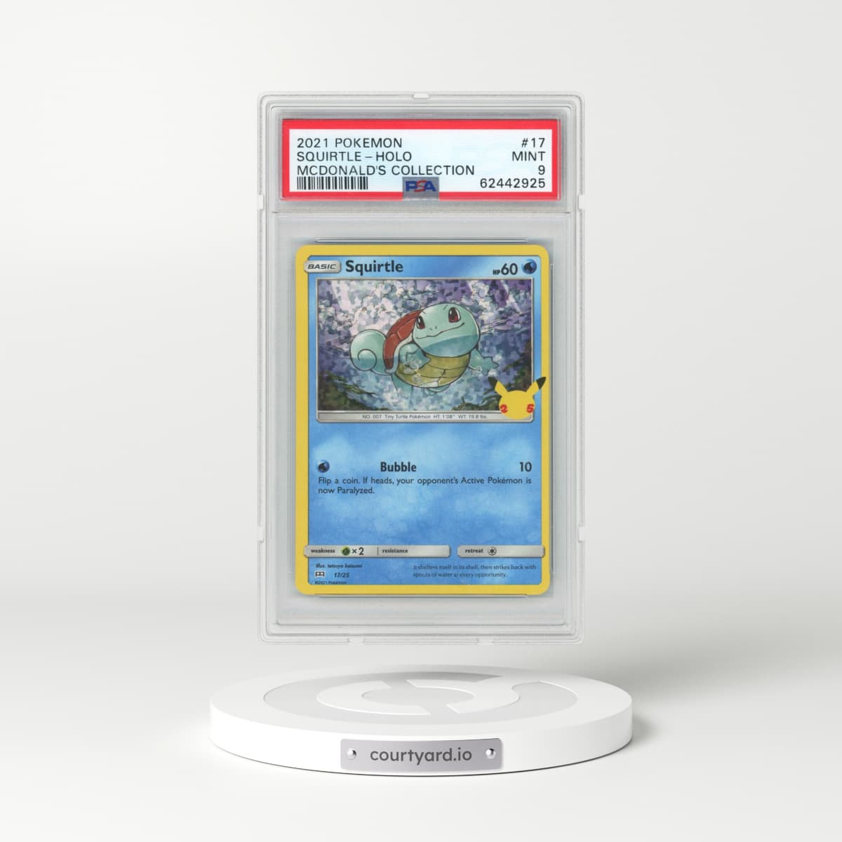 2021 Pokémon Mcdonald's Collection #17 Squirtle - Holo (PSA 9 MINT)