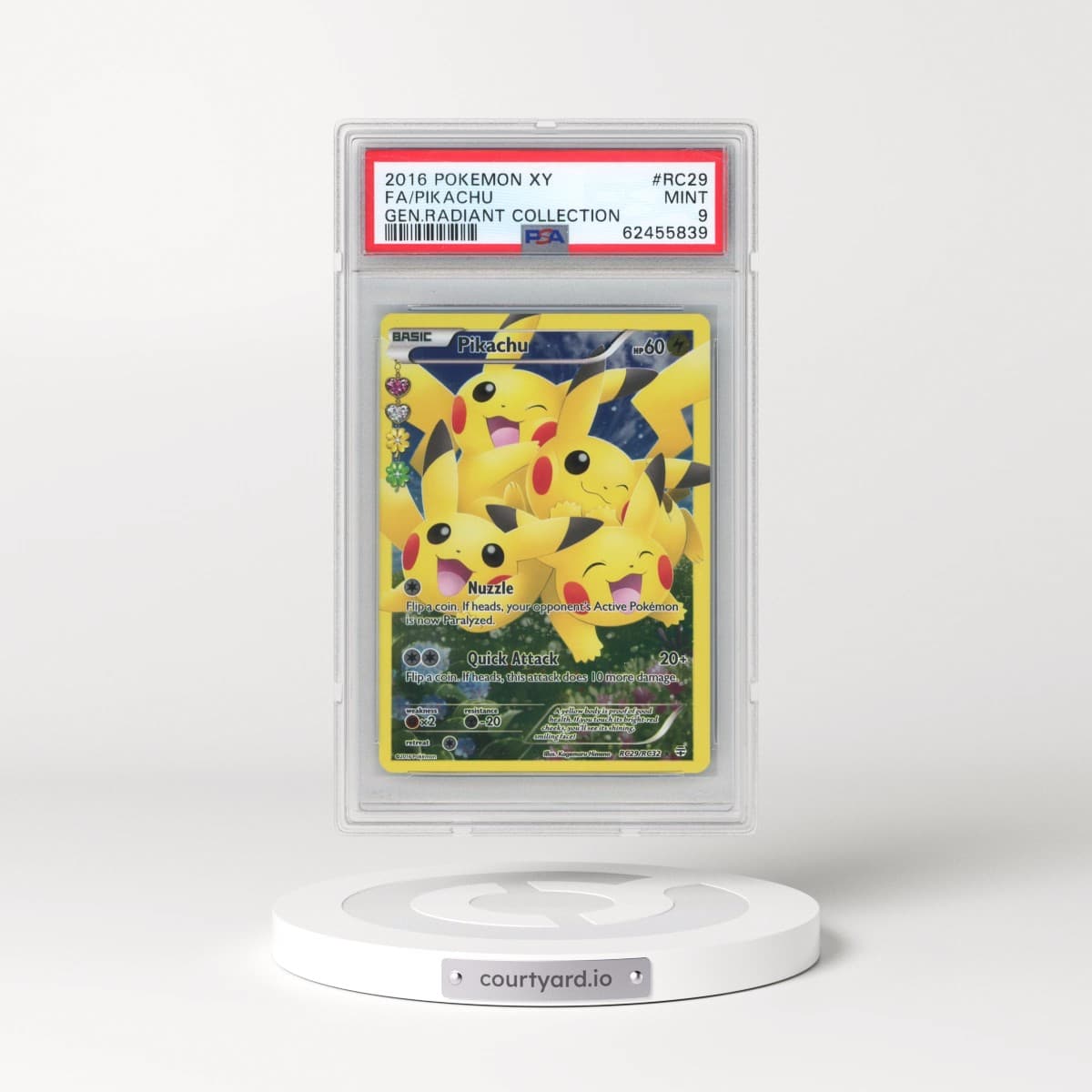 2016 Pokémon XY Generations Radiant Collection #RC29 Pikachu - Full Art (PSA 9 MINT)