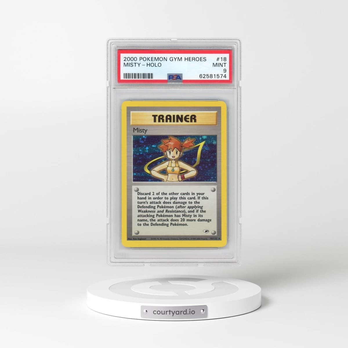2000 Pokémon Gym Heroes #18 Misty - Holo (PSA 9 MINT)
