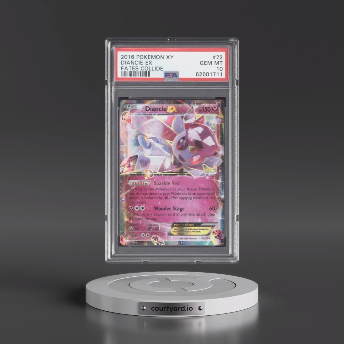 2016 Pokémon XY Fates Collide #72 Diancie EX - Holo (PSA 10 GEM MINT)